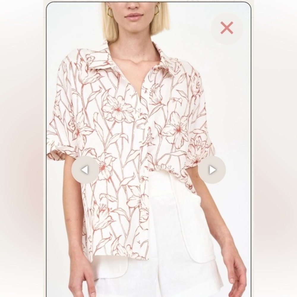 CHRISTY LYNN james top botanical vine in white size M